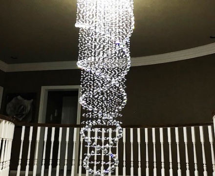 Chandelier-light-install-katy-cypress-sugarland-cinco-ranch