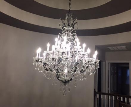 katy-chandelier lights install9