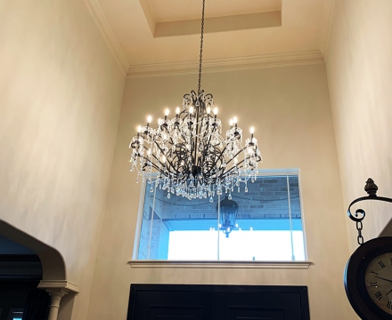 katy-sugarland-fulshear-Chandelier-install